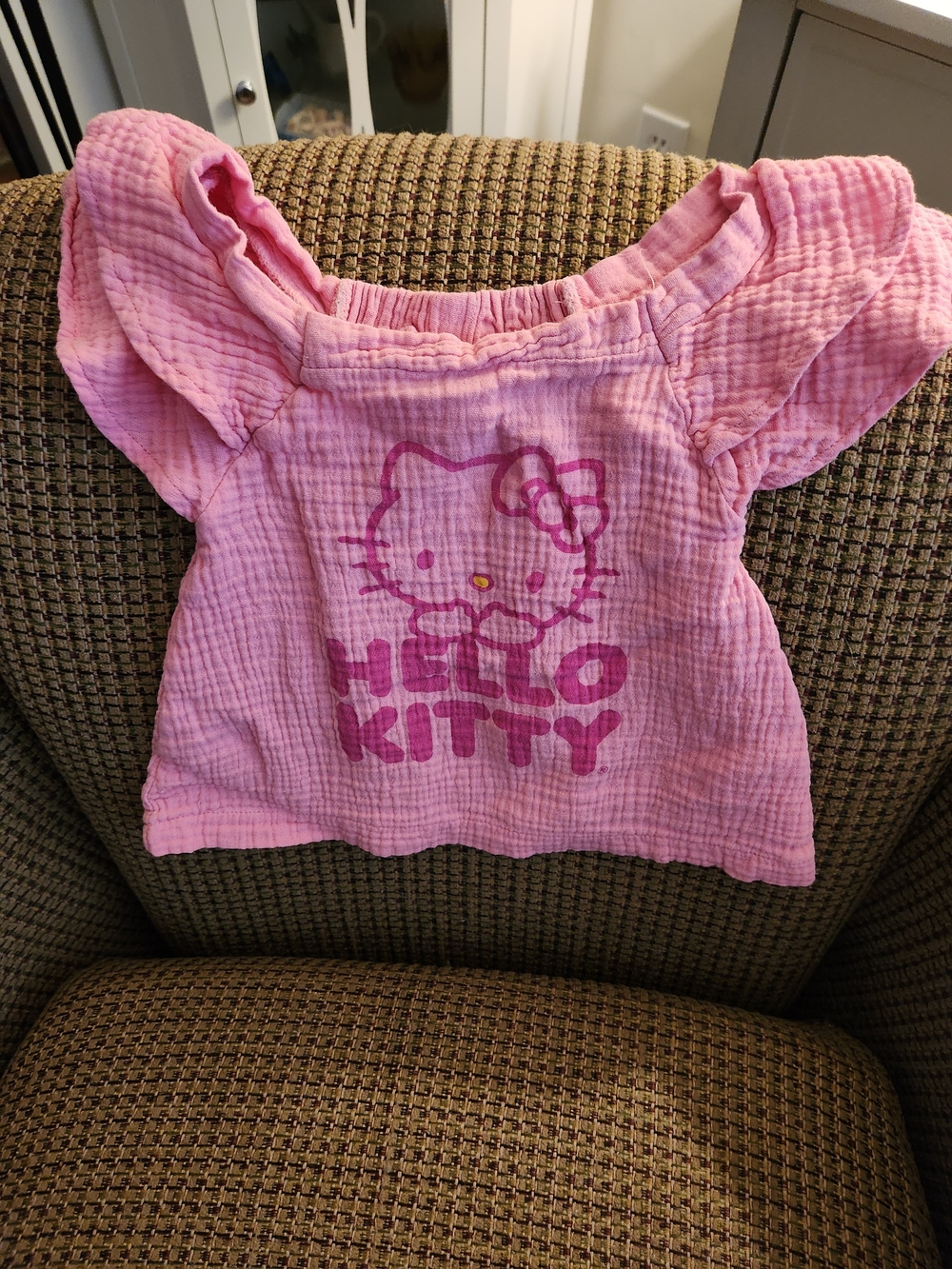Hello Kitty Pink Ruffle Sleeve Top